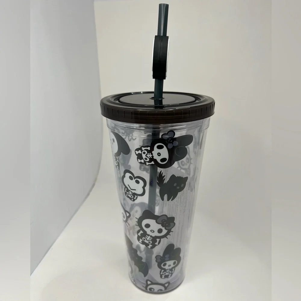 Hello Kitty & Friends Halloween Skeleton Plastic Tumbler 24oz W/ Straw Topper